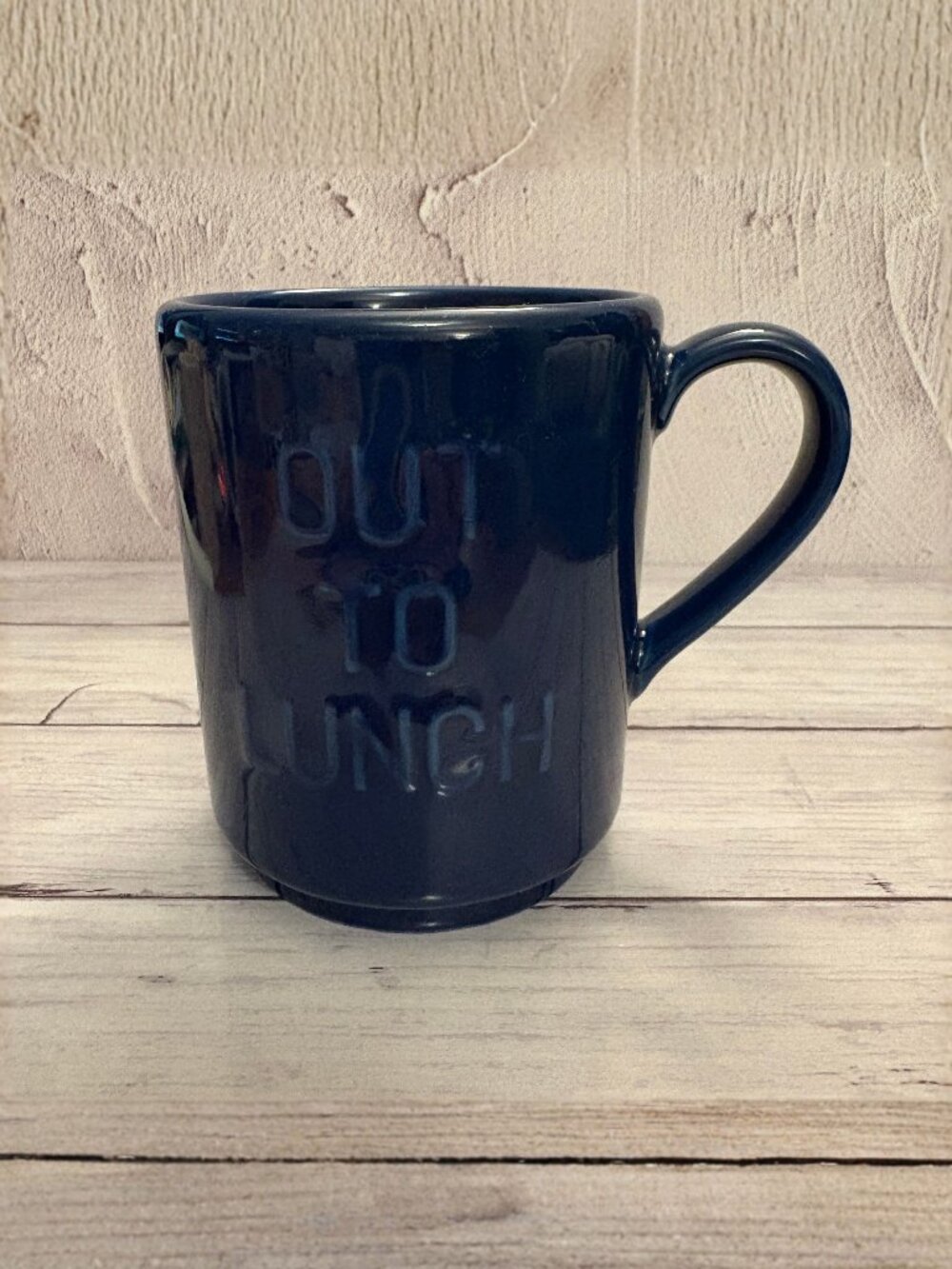 Kate Spade Navy Blue "Out to Lunch" New York Lenox Coffee Mug (SKU: 214MI)